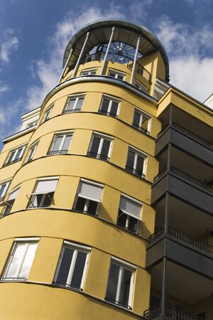 Front of a house at the Spreebogen in Berlinの写真素材
