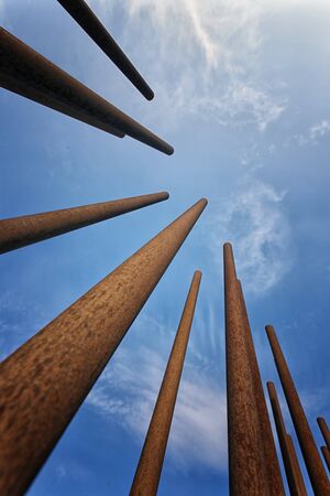 rusty metal rodsの写真素材