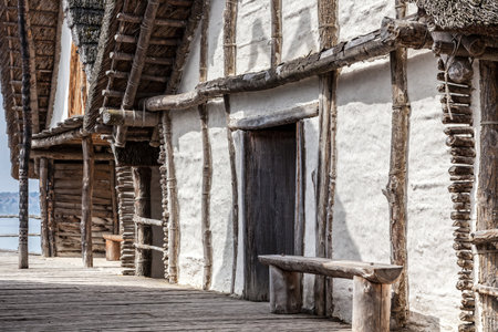 Stilt houses in Unteruhldingen at Lake Constanceのeditorial素材