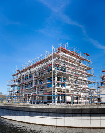 New buildings at Tegel harbor in the north of Berlinのeditorial素材