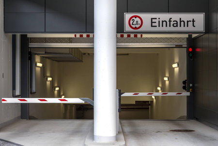 Entrance to the parking garageの写真素材