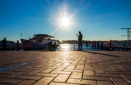 Against the light at Tegeler Hafen in Berlinのeditorial素材
