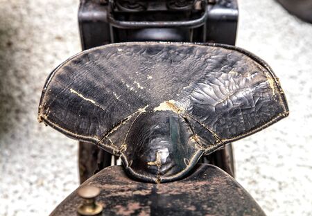 old saddle of a motorcycleの写真素材