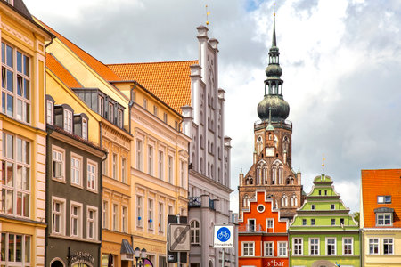 historic houses in the university town of Greifswaldのeditorial素材