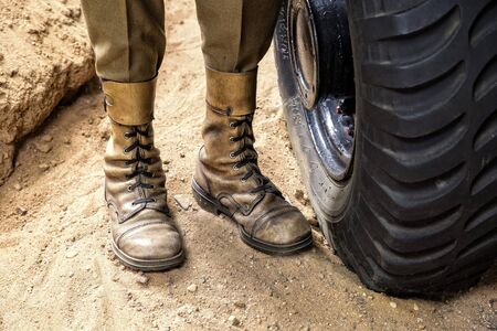 Legs of a soldierの写真素材