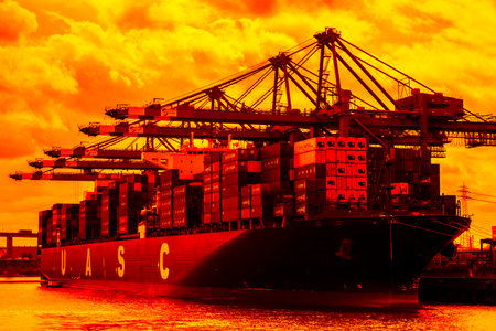 Hamburg Freeport in redのeditorial素材
