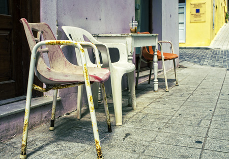 old rusty chairsの写真素材