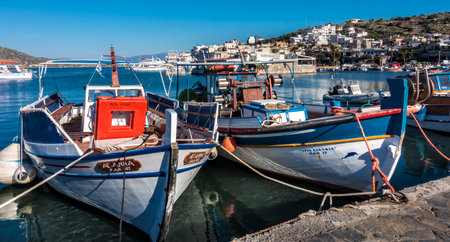 Fishing boats in Creteのeditorial素材
