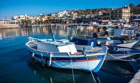 small fishing boats in Creteのeditorial素材