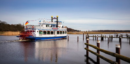 an old steamboat at Bodden in Fischland Darssのeditorial素材