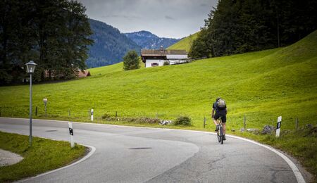 Cyclists in the mountainsの写真素材
