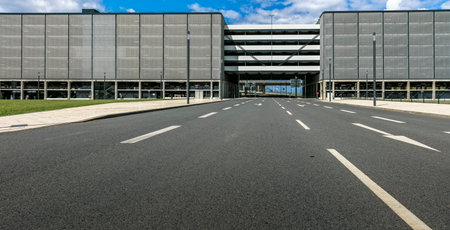 Car park at the new airport in Berlin Branenburgのeditorial素材