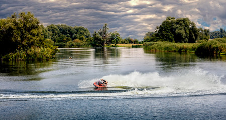 Jet ski on the lakeのeditorial素材