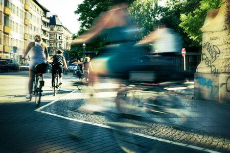 Cyclist in berlinの写真素材