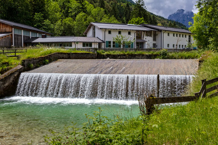 Small weir in bavariaのeditorial素材