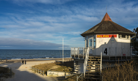 Rescue station on the Baltic Seaの写真素材