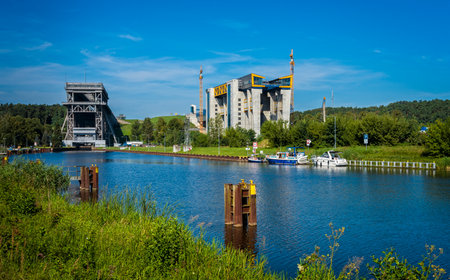 the ship lift in Niederfinowのeditorial素材