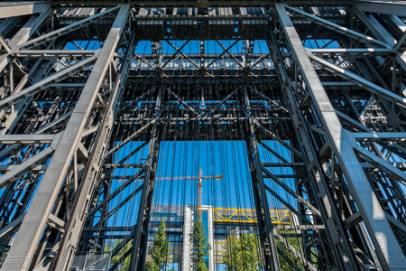 Boat lift in Niederfinowのeditorial素材