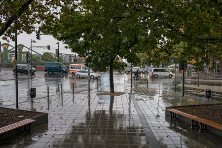 Rainy weather in Frankfurt am Mainのeditorial素材