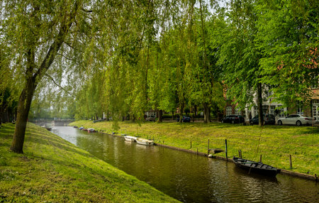 Gracht in Friedrichstadt in Schleswig Holsteinのeditorial素材