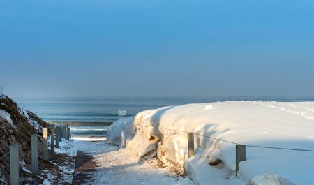 Snow on the Baltic Seaの写真素材