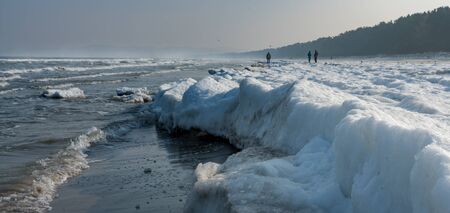 Snow on the Baltic Seaの写真素材