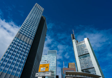 high-rise buildings in the city frankfurt am mainのeditorial素材