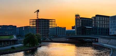 the Spree at the central station in Berlinのeditorial素材