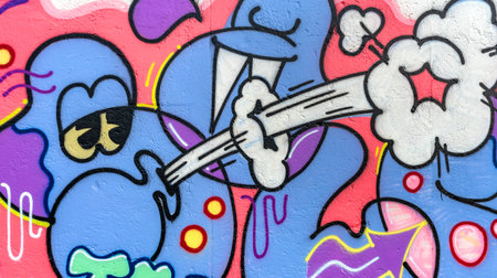 Graffiti on a bridge at the Gleisdreieck Park in Berlinのeditorial素材
