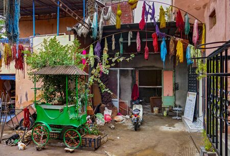 Textile retailer in Marrakechの写真素材