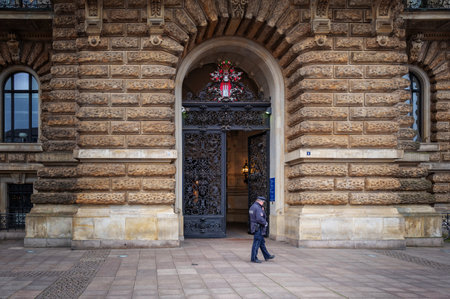 Main entrance to the Hamburg City Hallのeditorial素材