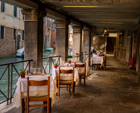 Restaurant in Veniceのeditorial素材