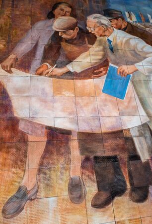 Mural painting at the building of the Federal Ministry of Finance in Berlin Mural painting at the building of the Federal Ministry of Finance in Berlin