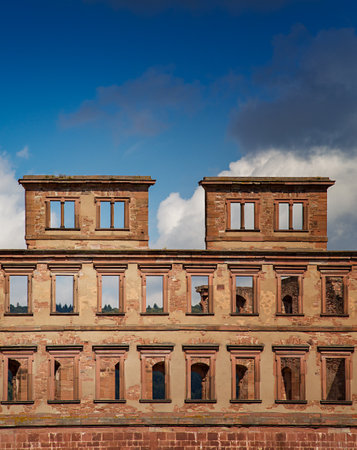 Historic wall at the castle in heidelbergのeditorial素材