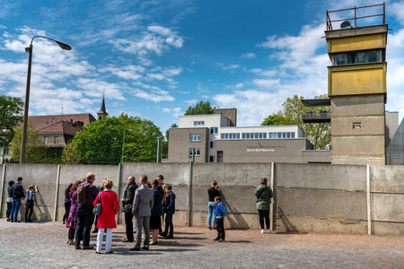 Monument to the former border at Bernauer Strasse in Berlinのeditorial素材
