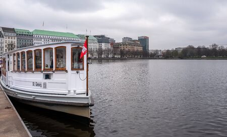 Alster ship on Jungfernstieg in Hamburg