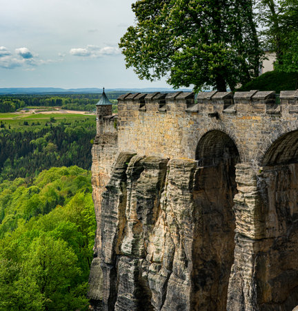 K?nigstein fortress in Saxony, Germanyのeditorial素材