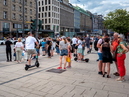 Electric scooters in Hamburg, Germanyのeditorial素材
