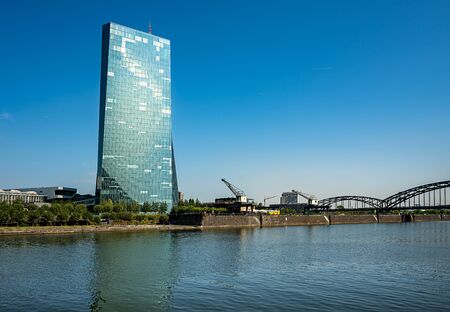The European Central Bank skyscraper in Frankfurtの写真素材