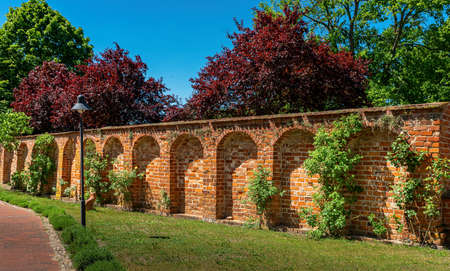 old city wall in the village of Lehninの写真素材