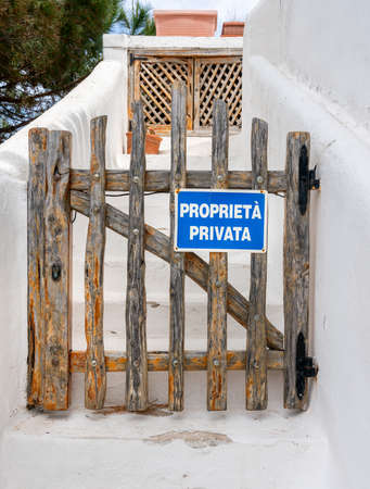 Fence on private property in Sardiniaの写真素材