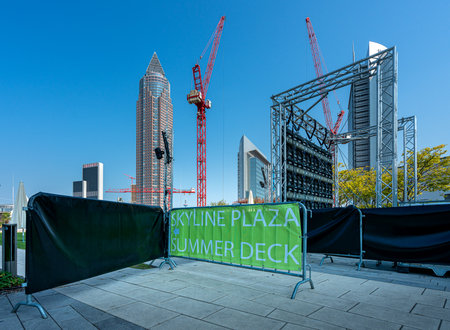 Major construction site in the city of Frankfurt at the Europaviertelのeditorial素材