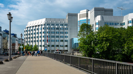 The building of the chinese embassy at the jannowitz bridge in berlinのeditorial素材