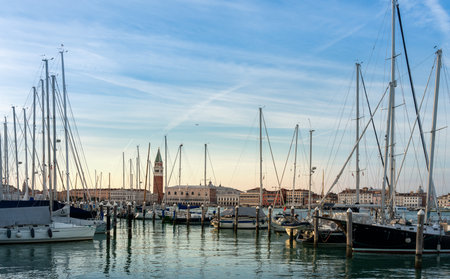 Tourists houses and landmarks in Venice, Italyのeditorial素材