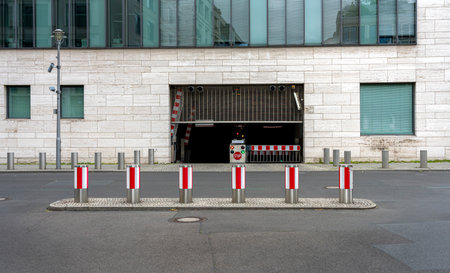 Obstacles on the road in front of the Foreign Office in Berlinのeditorial素材