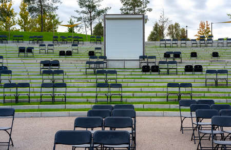 empty seats in the open background.の写真素材