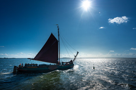 Sailing ship on the Baltic Sea near the island of Hiddenseeのeditorial素材