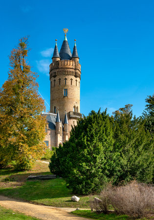 the flatow tower in the park in babelsberg, potsdamのeditorial素材