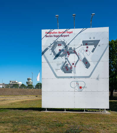 display board at the former txl airport in berlin tegelの写真素材