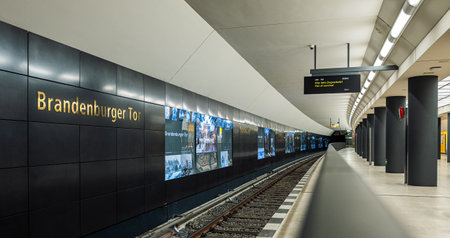 the brandenburger tor underground station in berlinのeditorial素材